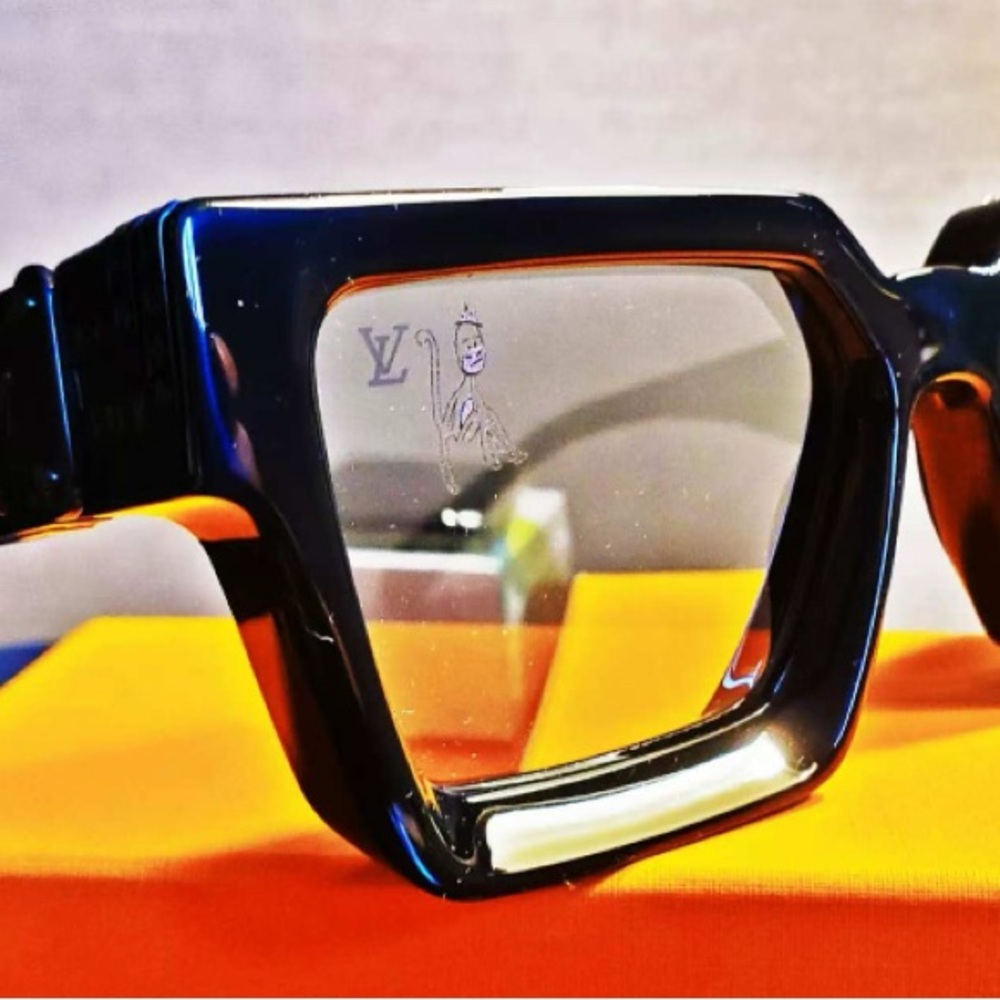 1.1 Millionaire Sunglasses Cartoon Friends Embossed Monogram Black Jacquard - Picture 2 of 14